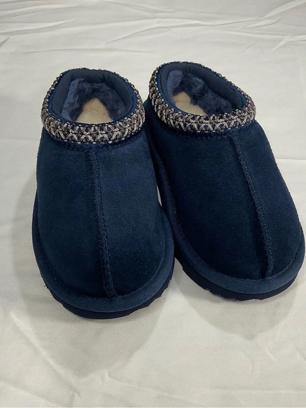 UGG Kids Navy Blue Slip-On Cozy Clog Slippers